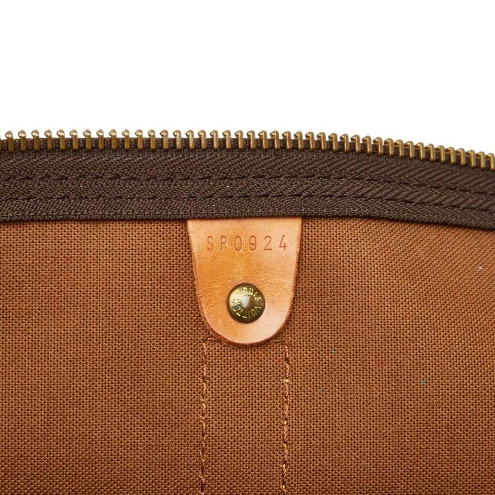 LOUIS VUITTON Authentic Brown Monogram Leather Keepall 55 Boston Bag - Picture 14 of 14